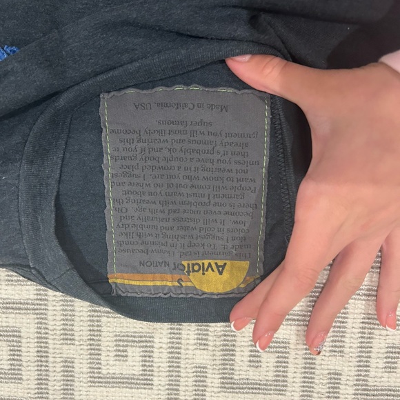 Aviator Nation Charcoal Tee with Gold Accent - Picture 3 of 3